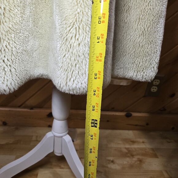 Vintage‎ 80s Neiman Marcus Womens Faux Fur Heavy Coat Medium Glam City Cream - Picture 13 of 13